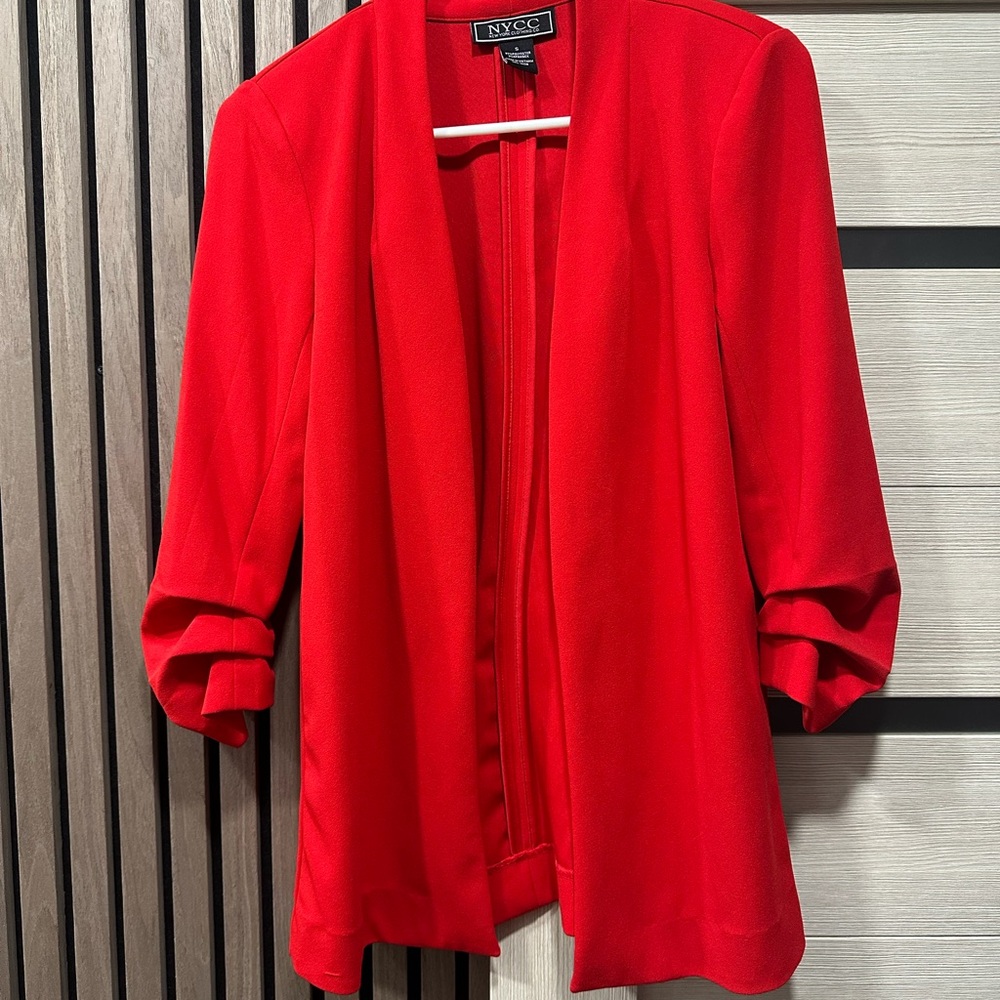 NYCC Red Open Front Blazer